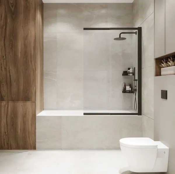 Шторка на ванну Terminus Ното 1CS150х90BT 150х90 тонированное стекло/черный - купить в Москве по низкой цене в интернет-магазине с доставкой по всей России | HITsant Шторка на ванну Terminus Ното 1CS150х90BT 150х90 тонированное стекло/черный