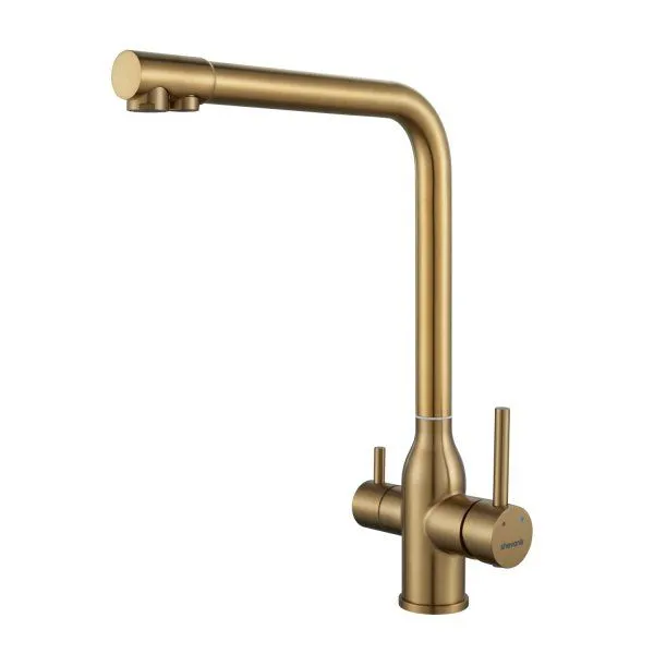 Смеситель для кухни с каналом для фильтрованной воды Shevanik S2QF48CXG,Золотой сатин