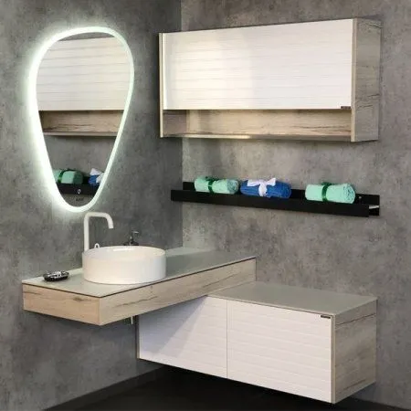 Шкаф подвесной "Клеон-120" белый/дуб дымчатый