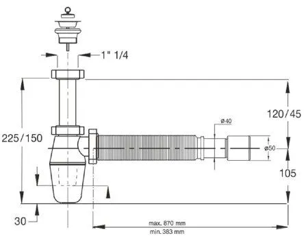 Сифон для раковины BONOMINI (2634WX45B0WZ) - купить в Москве по низкой цене в интернет-магазине с доставкой по всей России | HITsant Сифон для раковины BONOMINI (2634WX45B0WZ)