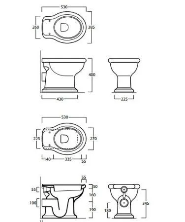 Унитаз приставной Simas Lante LA02bi горизонтальный выпуск
