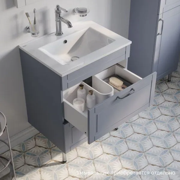 Тумба напольная, 60 см, светло-серый, Oxford, IDDIS, OXF60L0i95 подходит умыв. 0136000i28