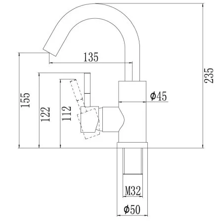 Смеситель для кухонной мойки Savol (S-SUS8002)
