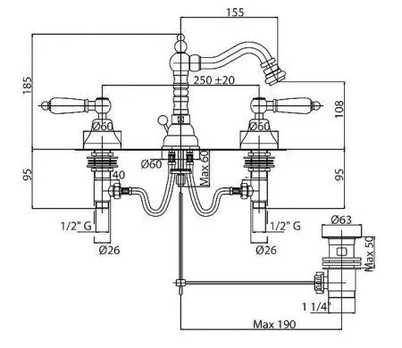 Смеситель Cezares First FIRST-BBS2-01-M для биде