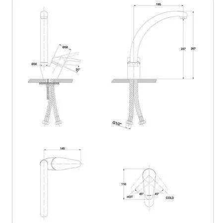 Смеситель для кухонной мойки  KAISER County (55244-4)