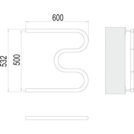 Полотенцесушитель водяной Terminus М-образный (1") 50х60 4620768881169, хром