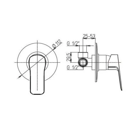 Смеситель для душа PAINI Viva Style встраиваемый, черный P4DEYOMG69PT0