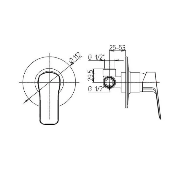 Смеситель для душа PAINI Viva Style встраиваемый, черный P4DEYOMG69PT0