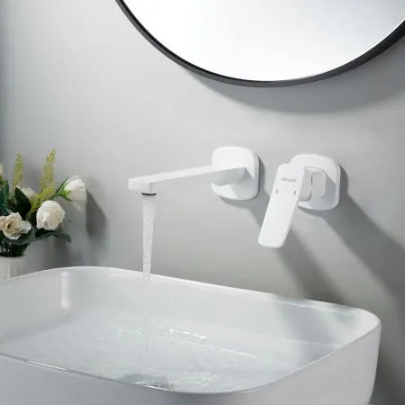 Смеситель для раковины однорычажный встроенный Shevanik S9941C, Белый