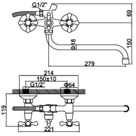 Смеситель Ledeme L2208 хром