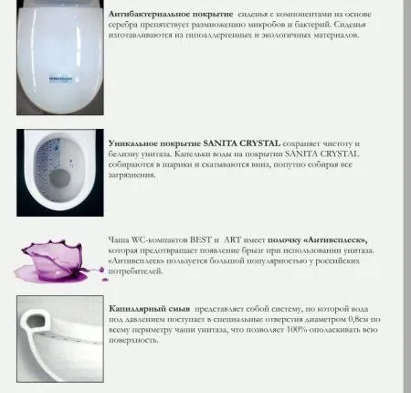 Унитаз-компакт Sanita Luxe Best D с крышкой-сиденьем