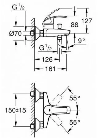 Смеситель Grohe Eurosmart 33300002 для ванны - купить в Москве по низкой цене в интернет-магазине с доставкой по всей России | HITsant Смеситель Grohe Eurosmart 33300002 для ванны