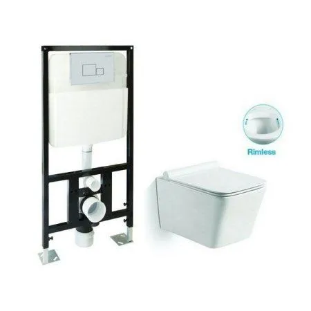 Унитаз подвесной с инсталяцией SantiLine SL-5007+SL-01 белый - купить в Москве по низкой цене в интернет-магазине с доставкой по всей России | HITsant Унитаз подвесной с инсталяцией SantiLine SL-5007+SL-01 белый