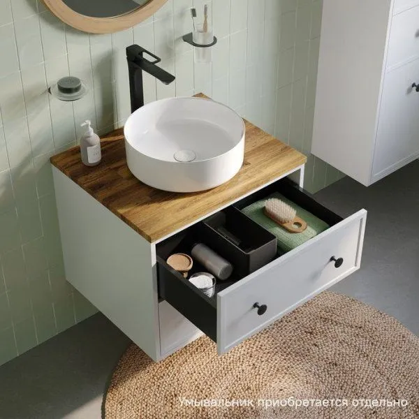 Тумба подвесная, под столешницу, 60 см, белый матовый, Torr, IDDIS, TOR60WBi95