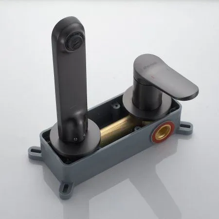 Смеситель для раковины Shevanik S4VC34TM1TVR, Оружейная сталь