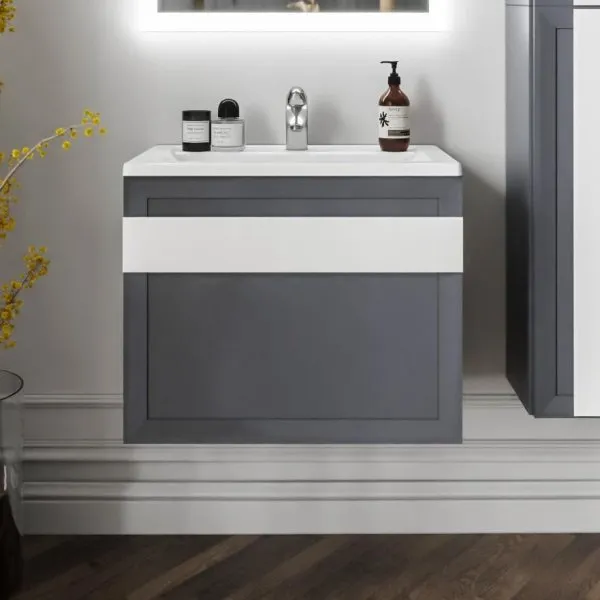 Тумба под раковину подвесная Бриклаер БЕРЛИН оникс серый, 70 см