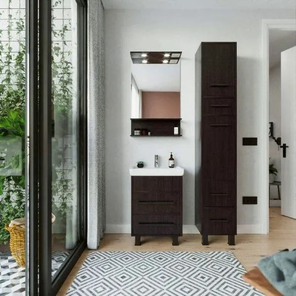 Тумба под раковину напольная Бриклаер ЧИЛИ венге, 55 см