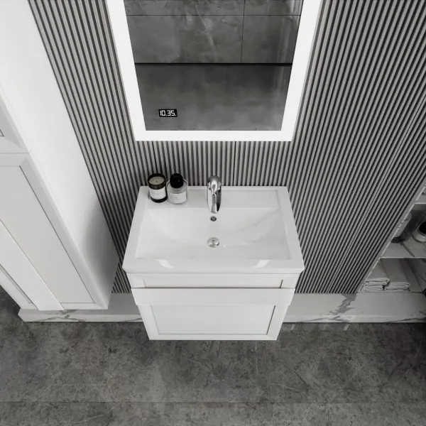 Тумба под раковину подвесная Бриклаер БЕРЛИН белый , 60 см