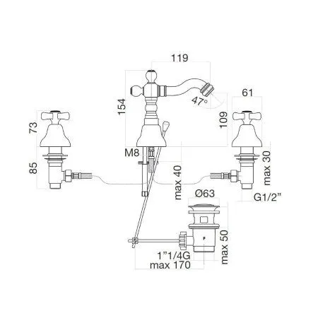 Смеситель для биде Webert Armony AM710202017, хром/золото - купить в Москве по низкой цене в интернет-магазине с доставкой по всей России | HITsant Смеситель для биде Webert Armony AM710202017, хром/золото