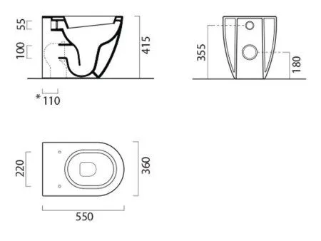 Унитаз приставной GSI Pura 881011 - купить в Москве по низкой цене в интернет-магазине с доставкой по всей России | HITsant Унитаз приставной GSI Pura 881011