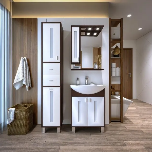 Пенал Бриклаер БАЛИ 35 см, венге/белый