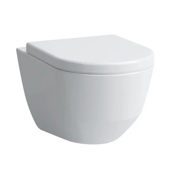 ПЭК Laufen PRO чаша унитаза подвесная Rimless с инсталляционной системой, тонким сиденьем микролифт и клавишей смыва, хром глянец (Z.RU93.0.761.5)