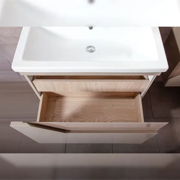 Тумба под раковину подвесная Бриклаер Брайтон бежевый, 80 см