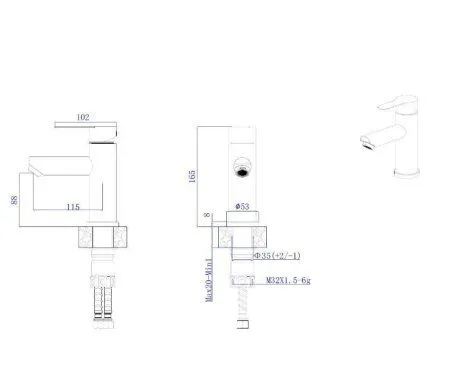 Смеситель для умывальника RUSH Santiago (SUS1116-11)