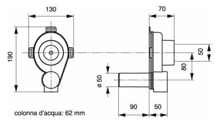 Сифон для писсуара горизонтальный BONOMINI (3890GZ50B2WZ)