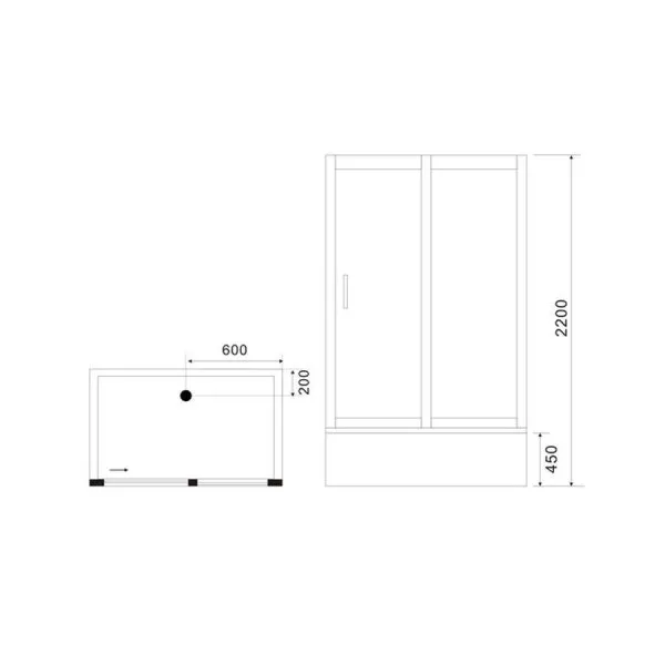 Душевая кабина Black & White Galaxy G5508 120х90 см