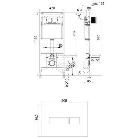 Комплект Omnires Fontana FONTANASETBPGL подвесной унитаз + инсталляция + кнопка смыва золото
