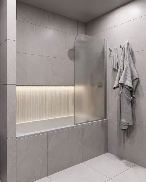 Шторка для ванны поворотная Timo TCM-80/02F-6 на монопетле 1400*800, стекло матовое 6 мм (T32)