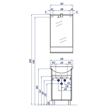 Зеркало Aquaton Бекка 1A214202BAC20 50 дуб сомерсет