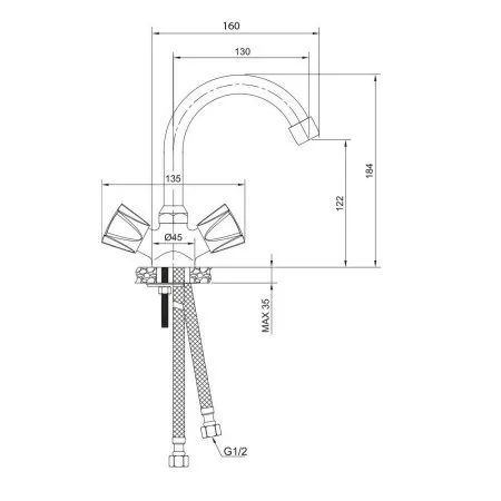 Смеситель OLIVE'S для раковины CATALONA (23110CT)
