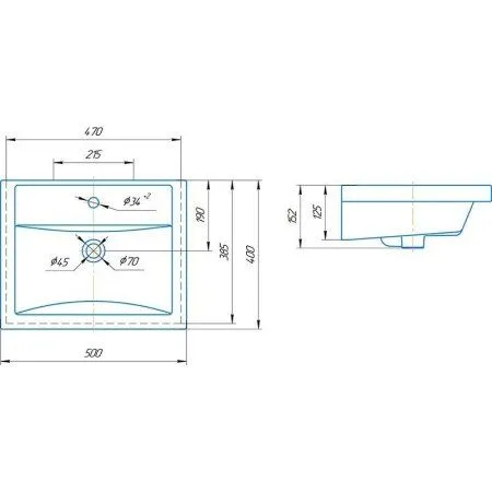 Раковина Aqwella Фостер 4630055557578 50 белый