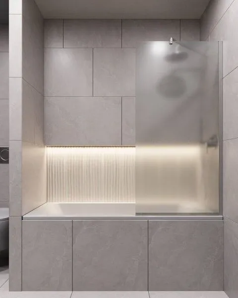 Шторка для ванны Timo TC-60/00F-8 в узком профиле 1400*600, стекло матовое 8 мм (T16)