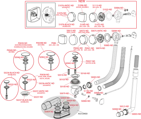 Слив-перелив AlcaPlast  A55BLACK-60 черный матовый