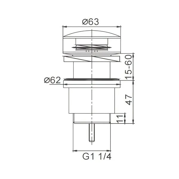 Донный клапан для раковины универсальный  Frap F62-4, бронза