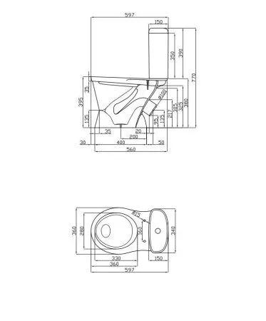 Унитаз компакт DELLA Otti (002) джаз.черный (DE21104500210)