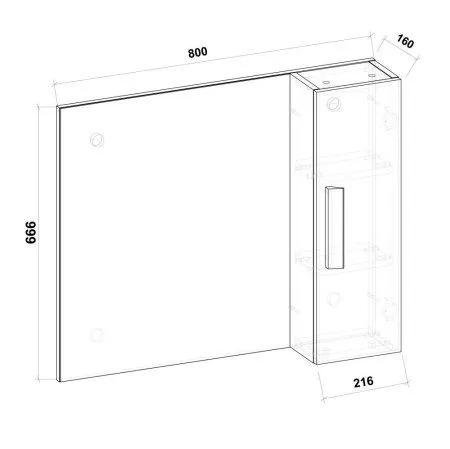 Шкаф-зеркало Grossman Нео 208024 80 белый
