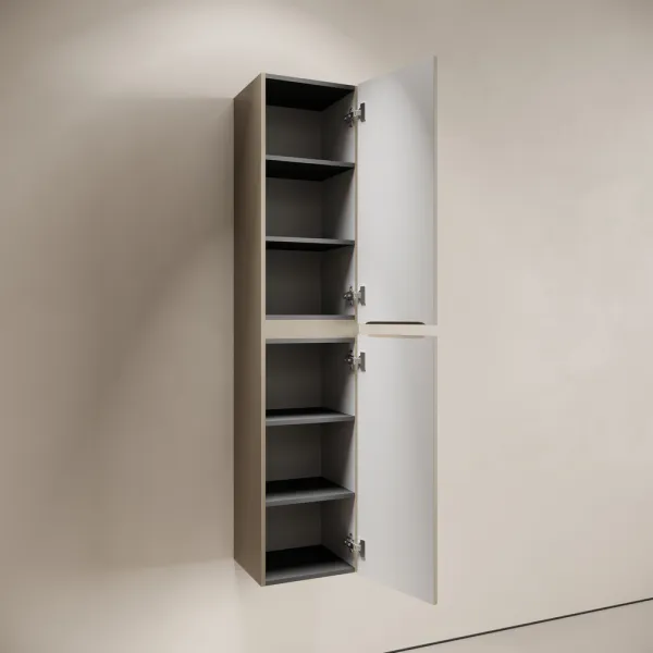 Шкаф-пенал подвесной SANCOS Code, 350х350х1650 мм, цвет  серо- бежевый,  PCD35GB