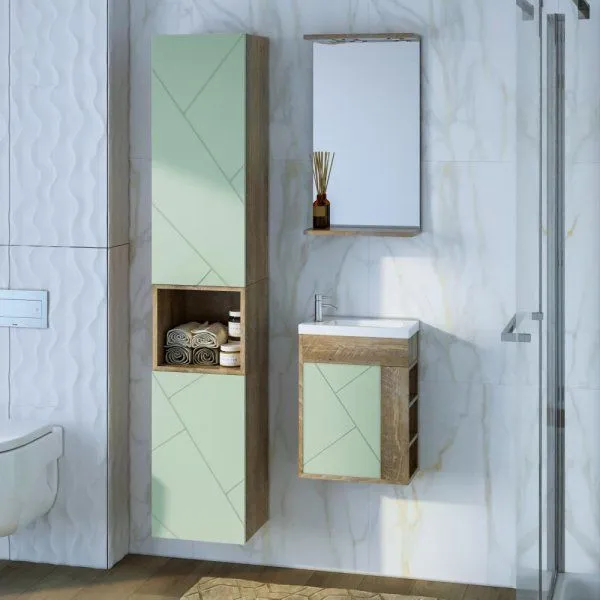 Зеркало Бриклаер КРИСТАЛЛ 40 см, дуб гранж песочный