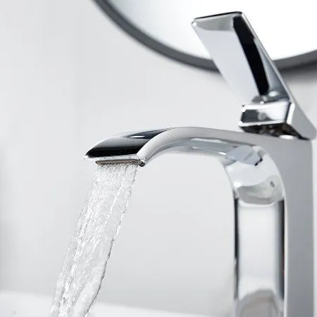 Смеситель для раковины однорычажный с гайкой Shevanik S4001, Хром