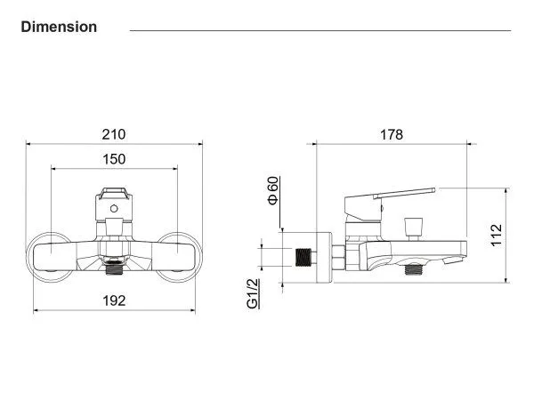 Комплект смесителей  для ванны Aquatek ЛУГАНО AQ1730CR ЛУГАНО (AQ1710CR +AQ1740CR +AQ2022CR ), хром