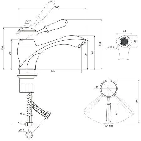 Смеситель Славен  для умывальника Коттедж М (СЛ-ОД-М10) - купить в Москве по низкой цене в интернет-магазине с доставкой по всей России | HITsant Смеситель Славен  для умывальника Коттедж М (СЛ-ОД-М10)
