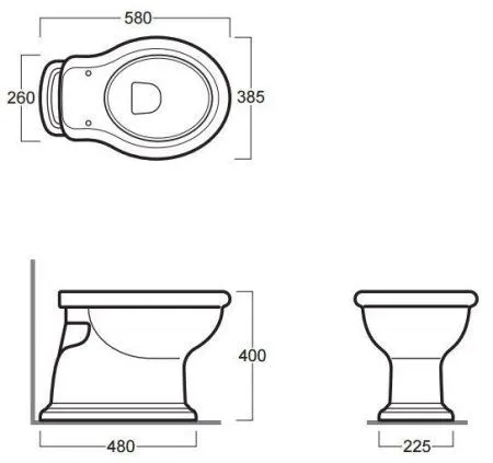 Унитаз приставной Simas Lante LA01bi вертикальный выпуск