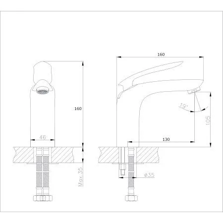 Смеситель для раковины RUSH Island (IS6535-11)