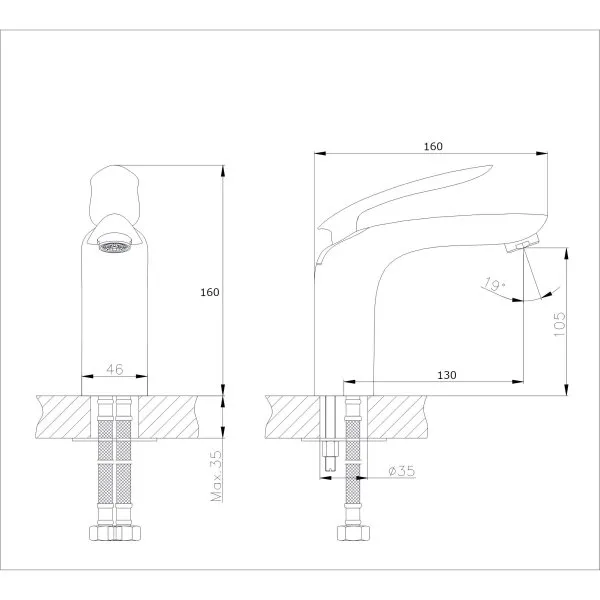 Смеситель для раковины RUSH Island (IS6535-11)