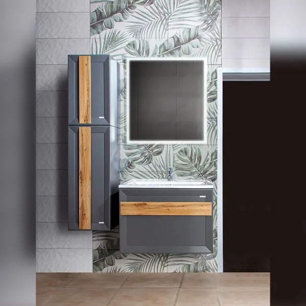 Тумба под раковину подвесная Бриклаер БЕРЛИН оникс серый, 70 см