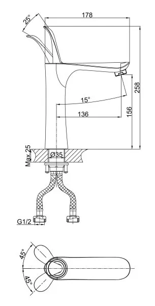 Смеситель для раковины DK Venice Baciano (DA1032641) - купить в Москве по низкой цене в интернет-магазине с доставкой по всей России | HITsant Смеситель для раковины DK Venice Baciano (DA1032641)